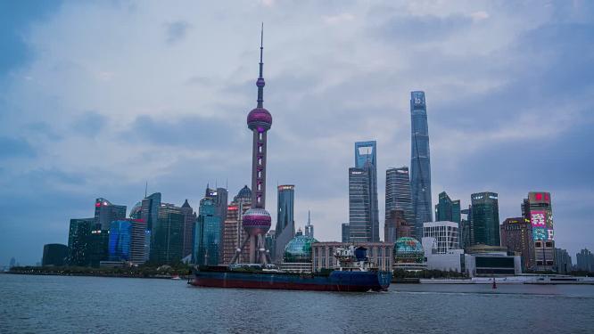 8k延时上海外滩东方明珠
