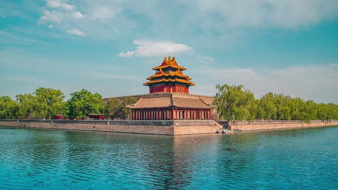 8k延时北京紫禁城一角晴空素材