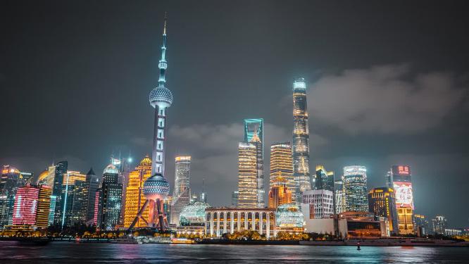 8k延时夜景上海东方明珠