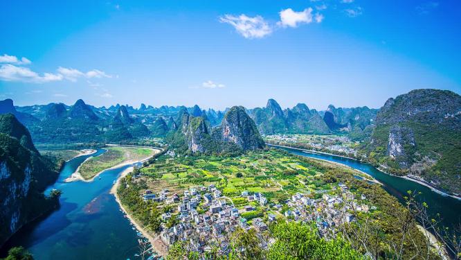 8k延时广西桂林阳朔景区素材