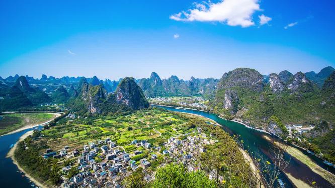 8k延时广西桂林阳朔景区群山