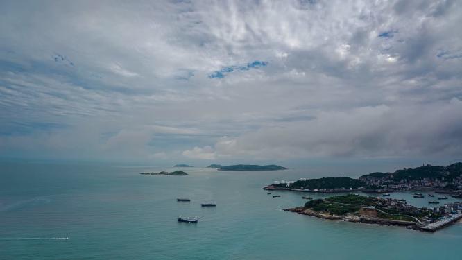 8k延时浙江沿海石塘镇海湾大雨来临