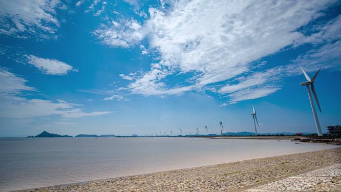 8k延时浙江温岭东海塘码头
