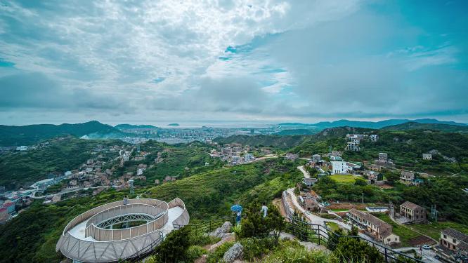 8k延时浙江温岭石塘全景素材