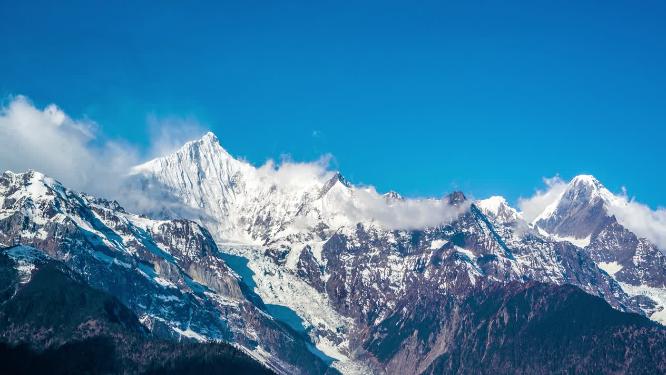 8k梅里雪山风景区延时素材