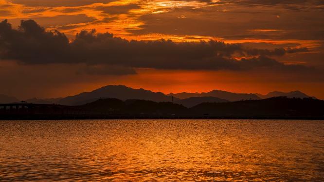 浙江玉环漩门湾日落夕阳8k延时
