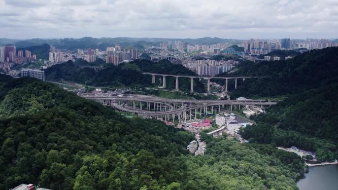 4k航拍贵州贵阳黔春立交