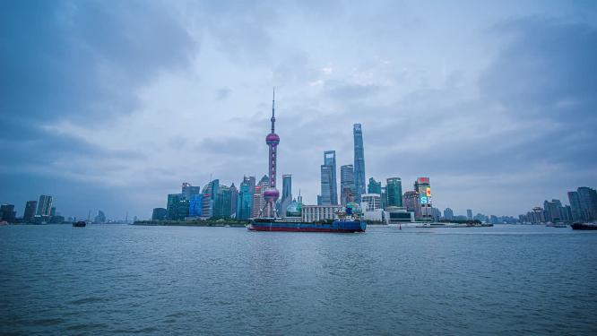 8k延时上海魔都东方明珠日转夜