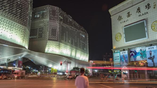 8k延时河南批发市场银基广场液晶素材