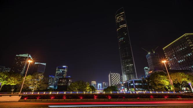 夜景延时8k苏州圆融国际大厦