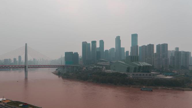 4k延时重庆嘉陵江大剧院