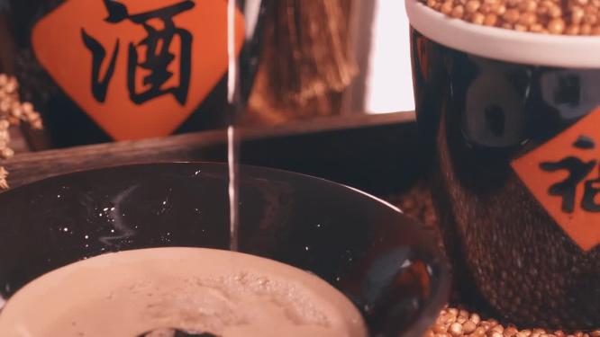 4k实拍升格白酒液体素材