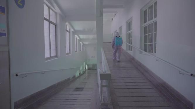 医护人员防控疫情消毒消杀特写素材合集