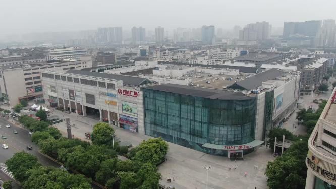 西安火车站民乐园万达大楼4K航拍