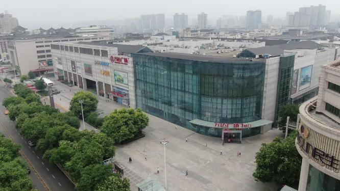西安火车站民乐园万达大楼4K航拍