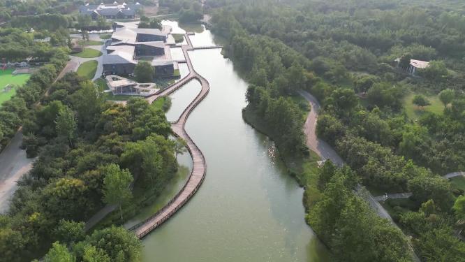 西安浐灞国际湿地公园景区环境航拍