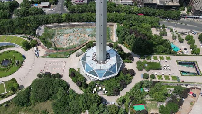 西安电视塔旅游城市地标建筑航拍 