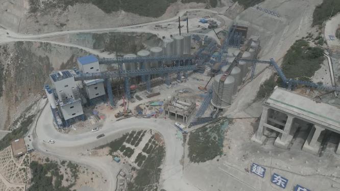 水电站枢纽修建施工建设工程作业航拍