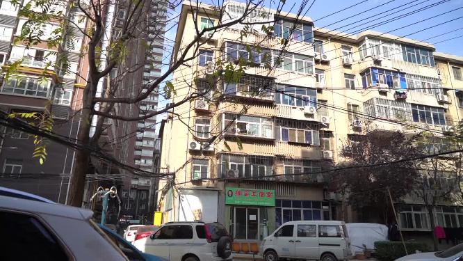 老旧住宅小区改造阳光下空镜头合集