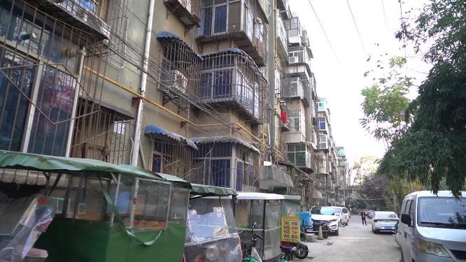 老旧住宅小区改造阳光下空镜头合集
