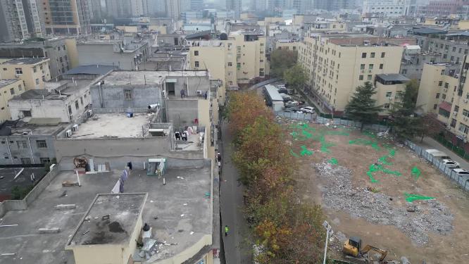 西安疫情防控封控城中村航拍