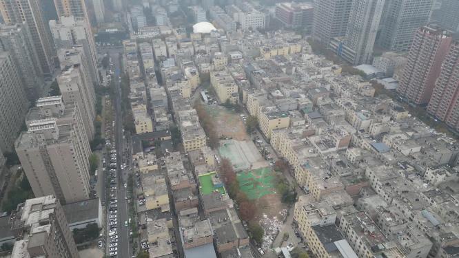 西安疫情防控封控城中村航拍