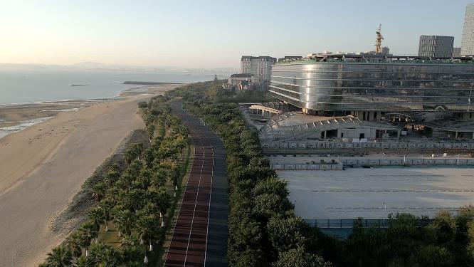 厦门环东海域美峰工业区清晨城市风光航拍