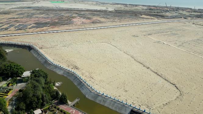 厦门翔安大嶝岛新机场填海造陆建设航拍