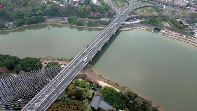 福州三县州大桥上渡口立交航拍高清