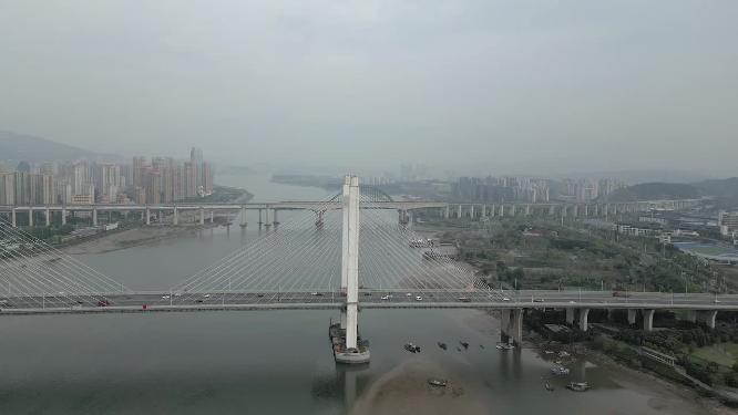 福州魁浦大桥平行左移航拍高清