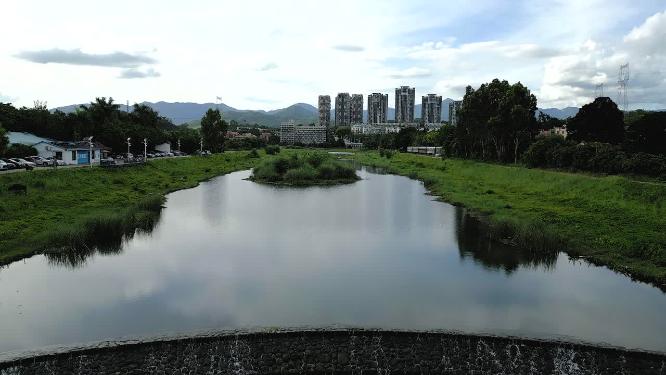 厦门汀溪西溪和居住区航拍4k