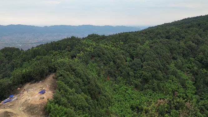 山火后的重庆北碚缙云山隔离带航拍