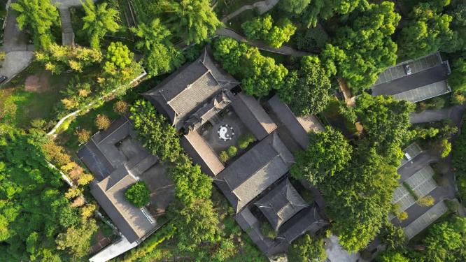 重庆渝中文物古迹航拍：关岳庙岳王殿