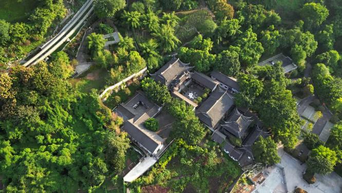 重庆渝中文物古迹航拍：关岳庙岳王殿