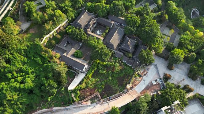 重庆渝中文物古迹航拍：关岳庙岳王殿