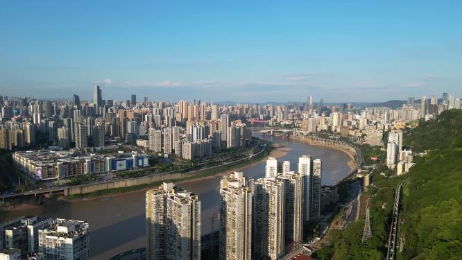 重庆渝中长江城市建筑风光美景航拍