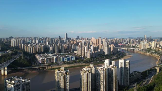 重庆渝中长江城市建筑风光美景航拍