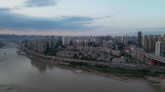 重庆渝中长江城市建筑风光美景航拍