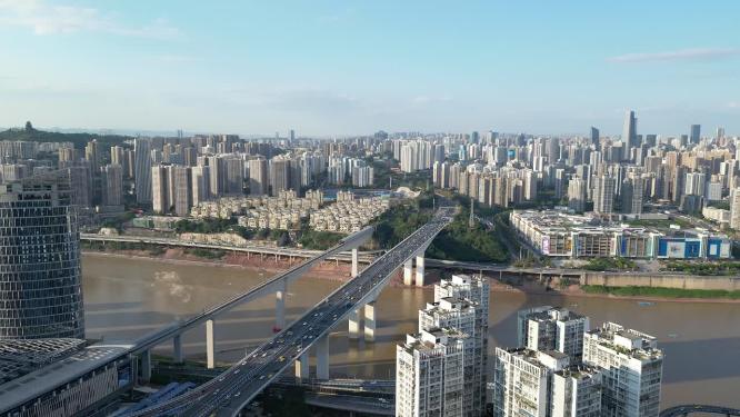 重庆渝中长江城市建筑风光美景航拍
