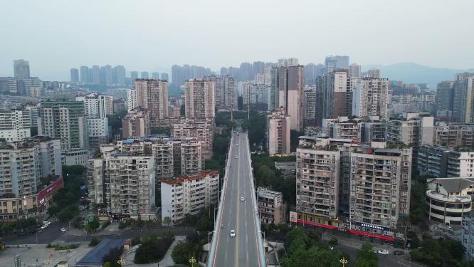 航拍重庆忠县长江城市建筑都市风光素材合集