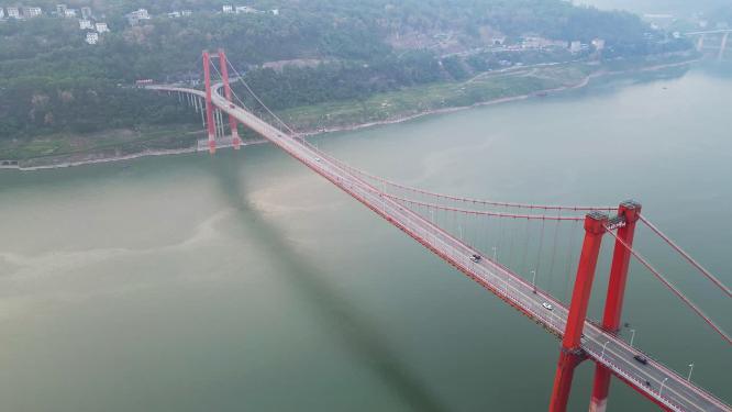 重庆忠县长江大桥自然风光航拍合集