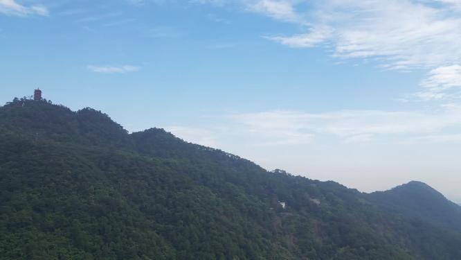 重庆北碚缙云山脉森林观景台自然风光航拍