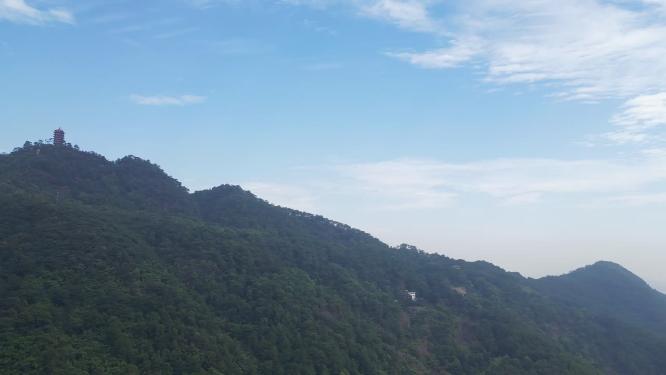 重庆北碚缙云山脉森林观景台自然风光航拍