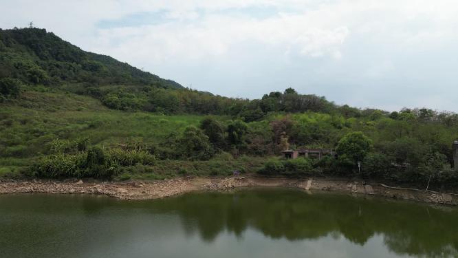 重庆沙坪坝冷水沟水库自然风光航拍素材