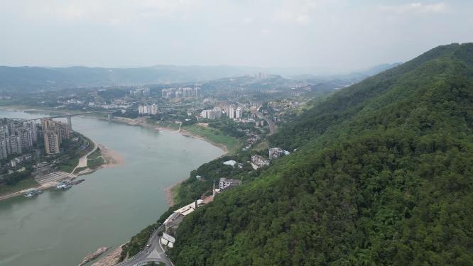 重庆北碚城市风光航拍素材
