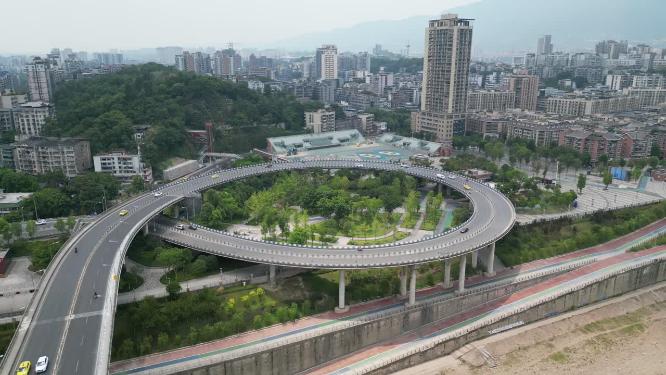 重庆北碚嘉陵江大桥公路车流航拍合集