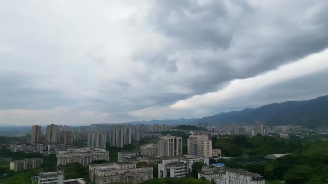 重庆北碚城市阴雨天气延时镜头