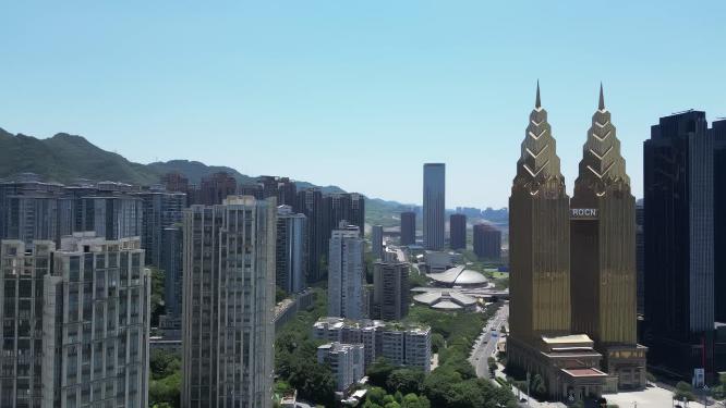 重庆地标性建筑：喜来登大酒店航拍素材