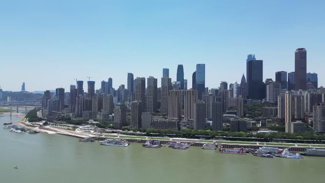 重庆渝中区长江城市自然风光航拍素材