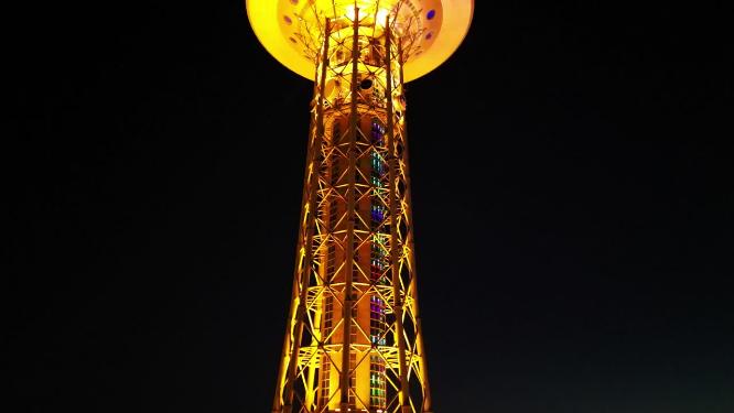 哈尔滨龙塔景点城市夜景风光航拍素材合集
